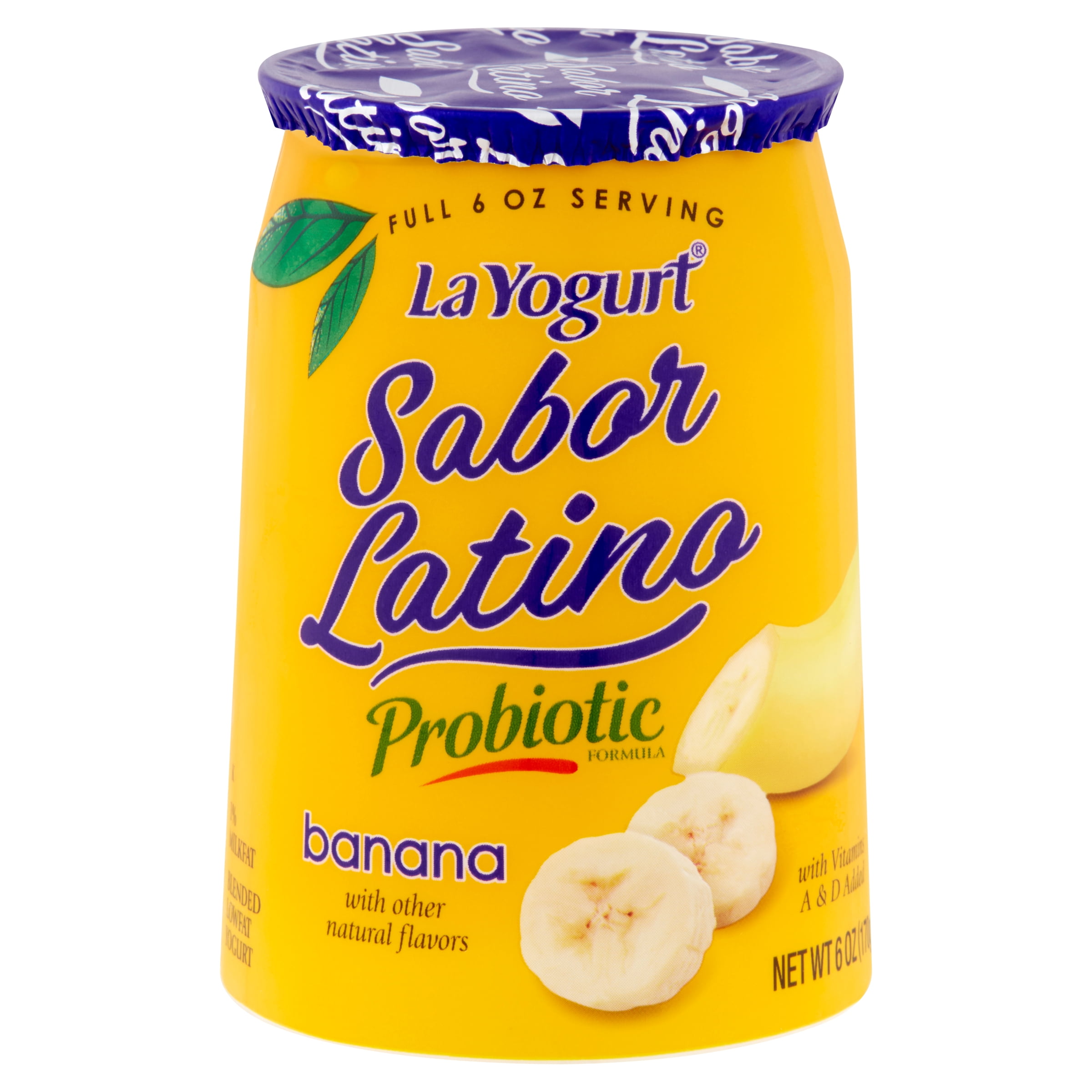 La Yogurt Sabor Latino Probiotic Banana Blended Lowfat Yogurt, 6 oz