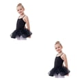 thumbnail image 2 of Qarigey Traje de ballet de color sólido para niña Traje de rendimiento de práctica de baile para niños con Ropa Regalo de cumpleaños Negro 150cm 2piezas, 2 of 6
