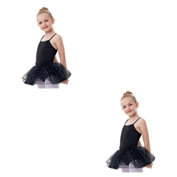Minnieouse Traje de Ballet de Color solido para nina de verano mono de actuacion de practica de baile para ninos con ropa negra Negro 140cm