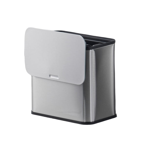 GARVEE 1.3 Gallon Removable Liner Bathroom Stainless Steel Garbage Cans with Inner Bucket & Charcoal Filter, Silver