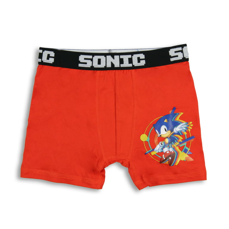 Sonic The Hedgehog Boys Sonic Knuckles Tails 3 Pack Athletic Boxer