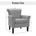thumbnail image 4 of Costway Modern Polyester Sponge Wood Tension Spring Colorblock Accent Chairs, Light Gray (Set of 2), 4 of 8