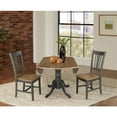 thumbnail image 3 of 42" Wood Drop Leaf Table With 2 Side Chairs in Hickory/Washed Coal - 3 Piece Set, 3 of 6