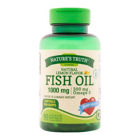 Nature's Truth 1000 Mg Omega-3 Fish Oil Lemon, Gluten-Free, 60 Ct, 2-Pack