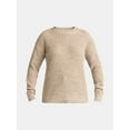 thumbnail image 4 of Time and Tru Women's and Women's Plus Waffle Stitch Sweater, Midweight, Sizes XS-4X, 4 of 5