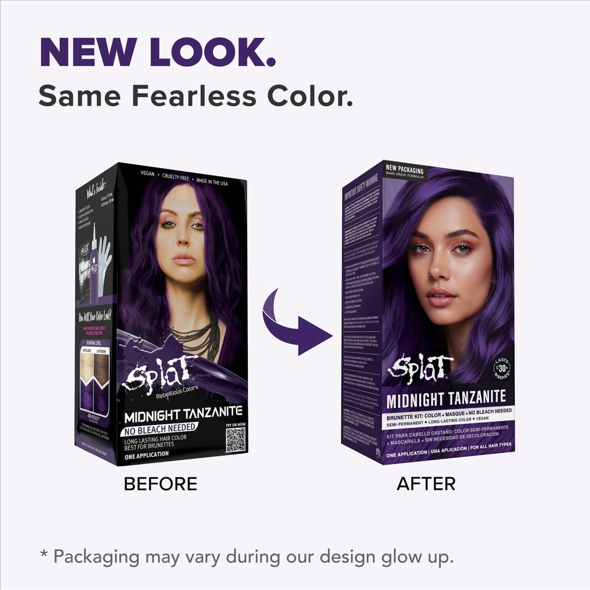 Splat Midnight Tanzanite Hair Dye Kit, Semi-Permanent Purple Hair Color for Brunettes