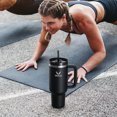 thumbnail image 7 of GEDUX 1200ml Tumbler with Handle, 2-in-1 Leak Proof Lid (Straw/Flip), Insulated Water Bottle, Stainless Steel Tumbler with Non-Slip Silicone, Wide Mouth Travel Mug Cupholder Friendly, 7 of 7