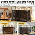 thumbnail image 6 of M optimized Dog Crate Furniture, Heavy Duty Decorative Dog Cage with Lockable 360° Wheels, Double Door Dog Kennel End Table for for Small Medium Large Dog, Rustic Brown, 6 of 7