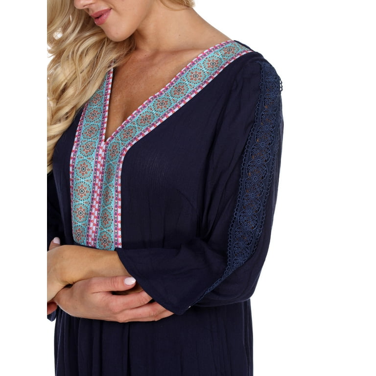 Women's embroidered cheap tunic dress