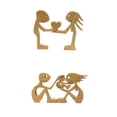 thumbnail image 1 of 2 Piezas de Escultura Familiar Tallada Pequeña Decoración de Estante para de Adorno de Amante Baoblaze none, 1 of 8