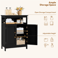 thumbnail image 5 of Yaheetech 31.5" Tall Freestanding Wooden Bathroom Cabinet with Two Doors and Adjustable Shelf, Black, 5 of 8