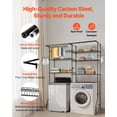 thumbnail image 6 of VEVOR Over Washer and Dryer Storage Shelves, 6 Tiers Laundry Room Drying Rack with Hanger Rod and Hooks, Two Rows Adjustable Washer Shelves Space Saver, for Laundry Room Storage & Organization, Black, 6 of 9