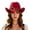 1-Red668, variant on XIAOCHA Shapeable Brim Wool Cowboy Hat for Women Solid Wide Brim Western Hat Farm Party Western Cowboy Hat,Red