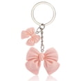 thumbnail image 6 of Pink Keychain Double Keychain Bowknot Bag Charms Handbags Bag Pendant Purse Accessories With Stainless Steel, 6 of 7