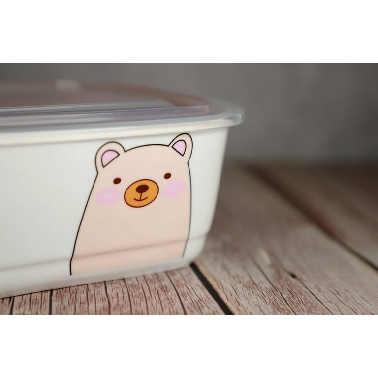 Microwavable Ceramic Bento Box Lunch Box Food Container With Seal Fine  Porcelain Round Shape With Dividers 