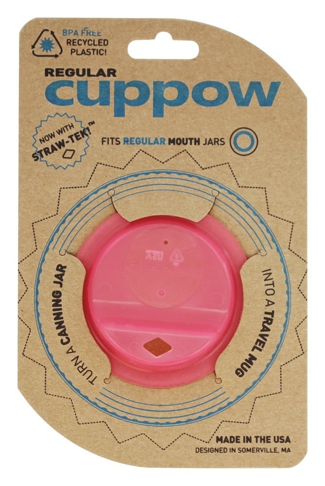 Cuppow - Canning Jar Drinking Lid Regular Mouth Pink
