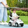 thumbnail image 2 of Qaba Voiture Pousse-Pousse 3 en 1 pour Enfants, Voiture Glissante pour Tout-Petits, Conception à Propulsion par les Pieds, Blanc, 2 of 10