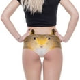 thumbnail image 2 of Women's Cotton Panties Women'S Flirty Sexy Funny 3D Printed Animal Middle Waist Tail Underwears Briefs Gifts With Cute Ears,Yellow Women's Panties S, 2 of 7
