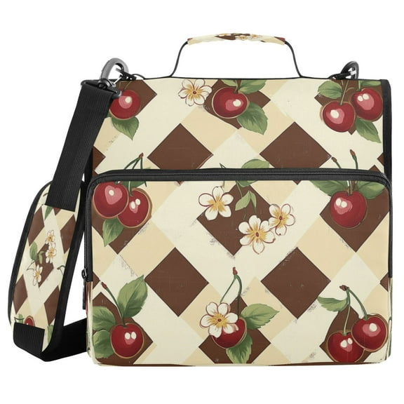 YAZAOO Zipper Binder trapper keeper Documents Organized Design Cherry Blossom Charm Printed