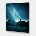 thumbnail image 4 of A Light Shining by A Man Shining Into The Night Sky 30 in x 40 in Painting Canvas Art Print, by Designart, 4 of 4