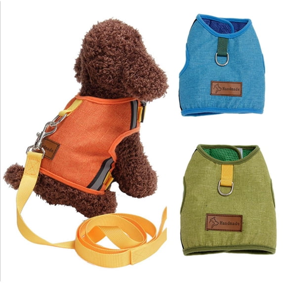 Dog Harness Dog Vest Pet Dog Chest Strap Rope Sets Easy to Clean for Walking(3 Pieces)
