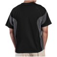 thumbnail image 4 of Camisas Elvqul de Hombre Algodón Negro Casual Manga Corta sin Estampado Cuello Redondo, 4 of 7