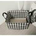 thumbnail image 4 of KUNRO Rectangle Toy Bin Waterproof storage organizer for Nursery Hamper Home decor Closet Kids Bedroom Laundry Baby Gift Shelf Baskets(Black grid), 4 of 6