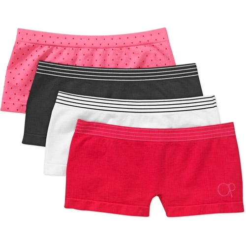No Boundaries Juniors Seamless BoyShort Panties, 4Pack