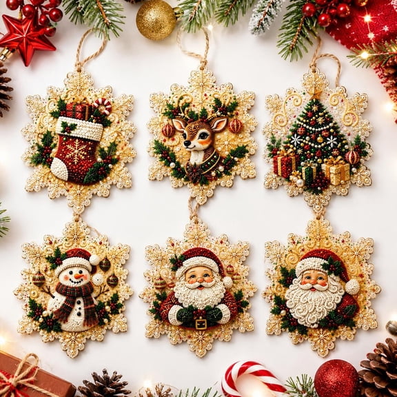 Pearl Diamond Art, Christmas Hanging Ornaments DIY Craft Kits, Beginner Art Project for Adults