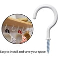 thumbnail image 3 of EcoNesxp Versatile Heavy Duty Cup Hook 8" White Vinyl Coated Screw-In Ceiling Hook 30 Screw-In Hooks, 3 of 5