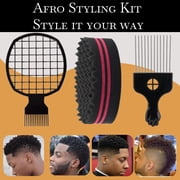 High-Quality Hairstyling Sponge Set - Twist King Sponge + Afro Pick Kit, Perfect for Creating Curls and Twists （4pcs)