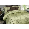 thumbnail image 1 of Housse de Couette Verte à Fleurs en Soie Très Grand Lit, 1 of 1