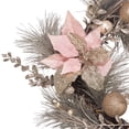 thumbnail image 3 of Kurt S. Adler 20-Inch Champagne and Gold Pink Poinsettias and Ornaments Wreaths, Multi, 3 of 4