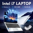 thumbnail image 2 of Portátil Windows 11 i7 ordenador portátil PC 14,1 "1920*1080P portátiles Intel Core i7 7500U 12GB RAM 1TB SSD Oficina estudio PC, 2 of 5