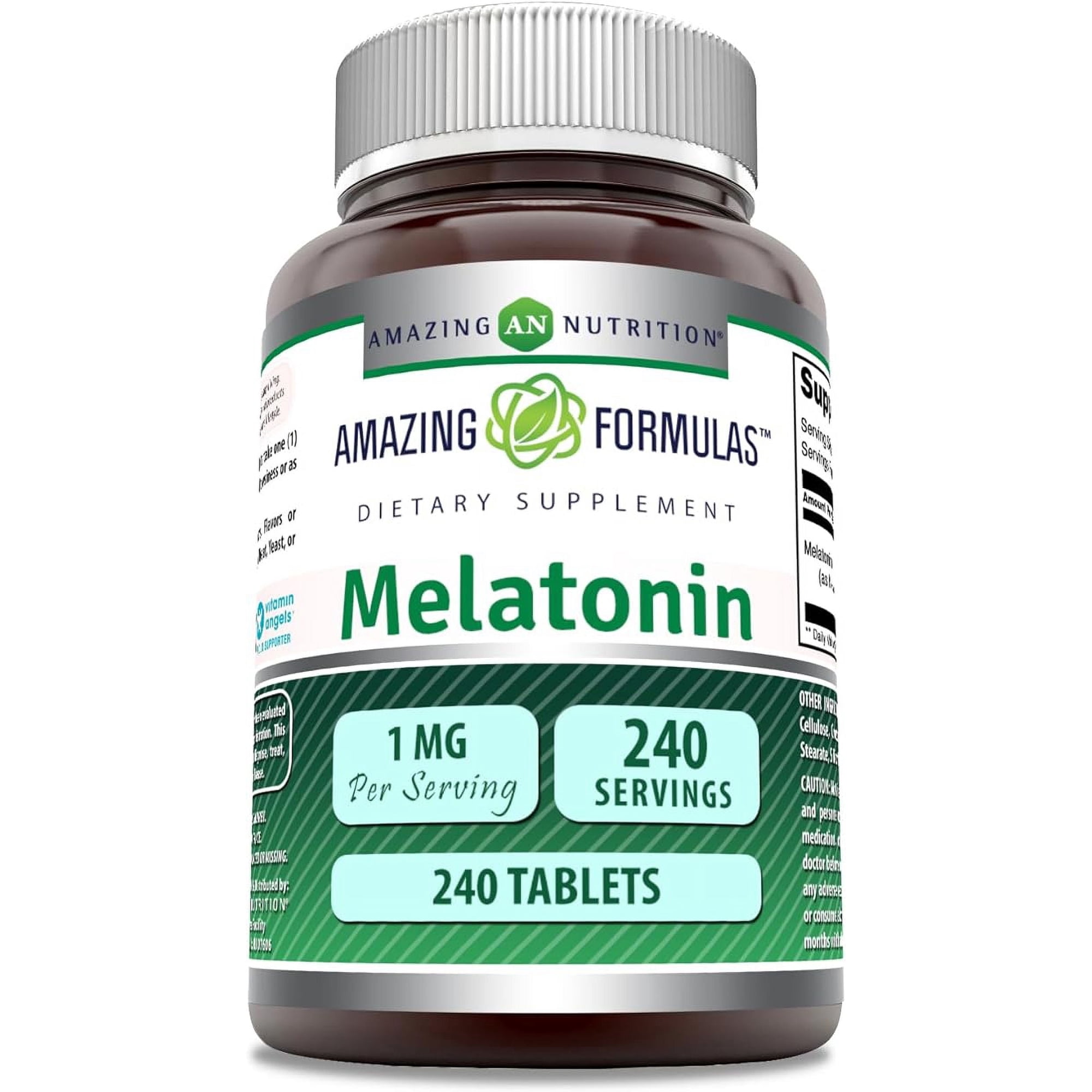 Amazing Formulas Melatonin Supplement | 1 Mg Per Serving | 240 Tablets | Non-GMO | Gluten Free
