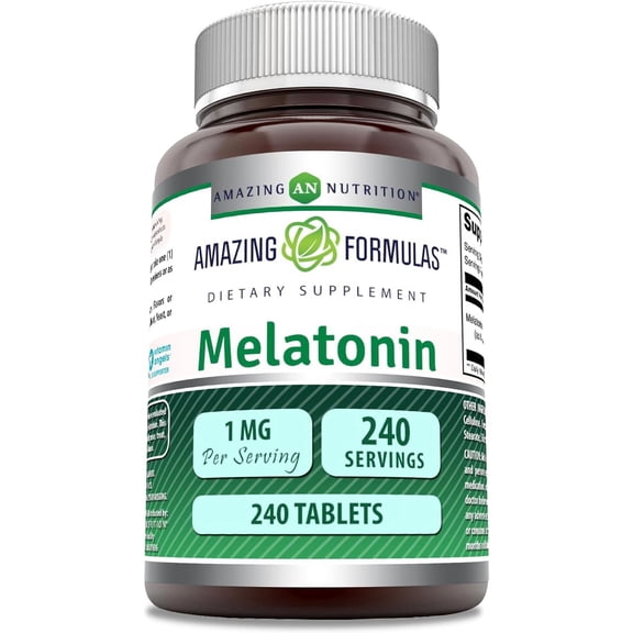 Amazing Formulas Melatonin Supplement | 1 Mg Per Serving | 240 Tablets | Non-GMO | Gluten Free