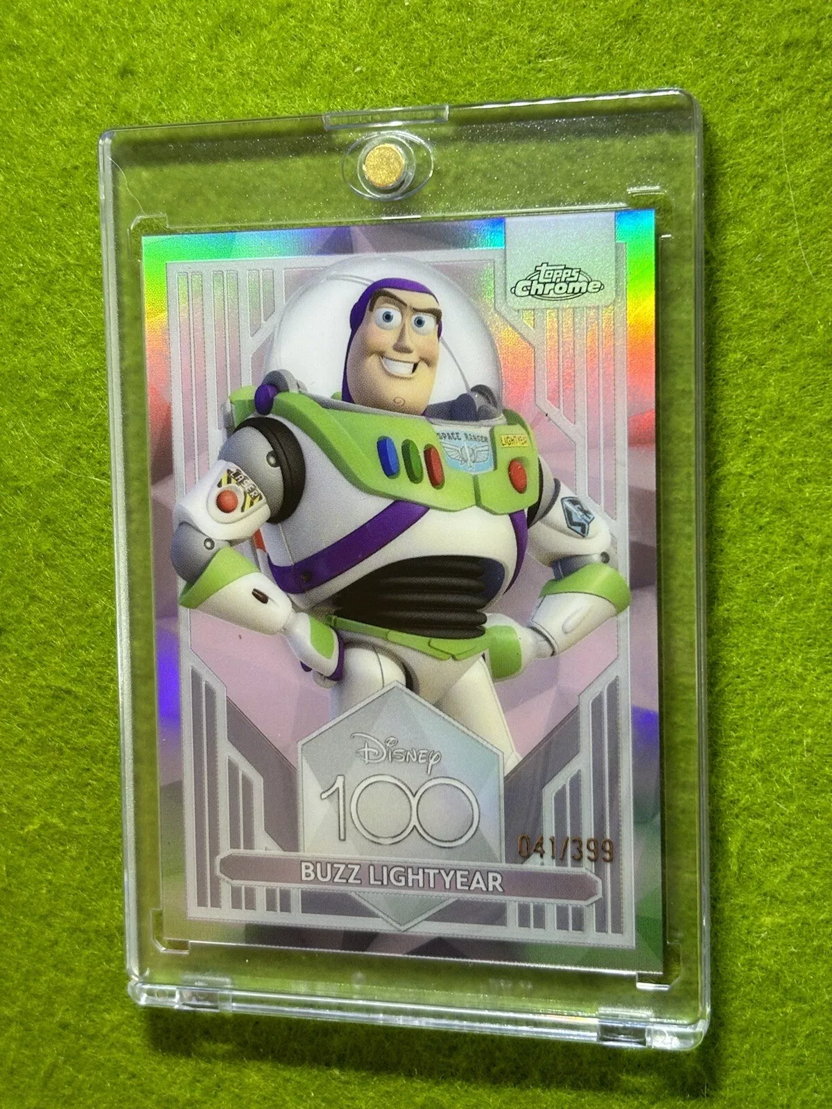 Buzz LightYear DISNEY 100 PINK REFRACTOR # /399 Toy Story CARD