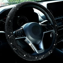Women Crystal Diamond Steering Wheel Cover Car Wheel Protector for Car, 15 Inch