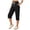 Black, variant on Vivianyo HD Women's Drawstring Elastic Waist Knit Capri Sweatpants, Womens Solid Loose Straight Leg Casual Cropped Trousers, Women's Blue, Sizes S-3XL