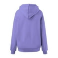 thumbnail image 6 of Women's Oversized Fleece Hoodie, Drop Shoulder Long Sleeve Pullover Sweatshirt with Kangaroo Pocket, Warm Fall Winter Casual Streetwear Loungewear for Everyday Comfort Purple XXXL, 6 of 6