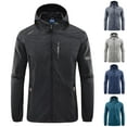 thumbnail image 4 of Men's Sun Protection Jacket Full Zip Long Sleeve Lightweight Hooded Coat Stretchy Breathable Hiking Jackets Dark Blue XXXL, 4 of 4