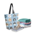 thumbnail image 2 of FORMRS Womens Canvas Tote Bag with Zipper Inner Pocket Shoulder Handbag, Vibrant Cute Cat, 2 of 7