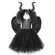 thumbnail image 3 of Trajes De Halloween Negros Sólidos Para Niños Y Niñas , Vestido De Tutú , Vestidos De Longitud De Tobillo , Disfraces De Diablo , Cosplay , Alas De Cuernos, 3 of 3