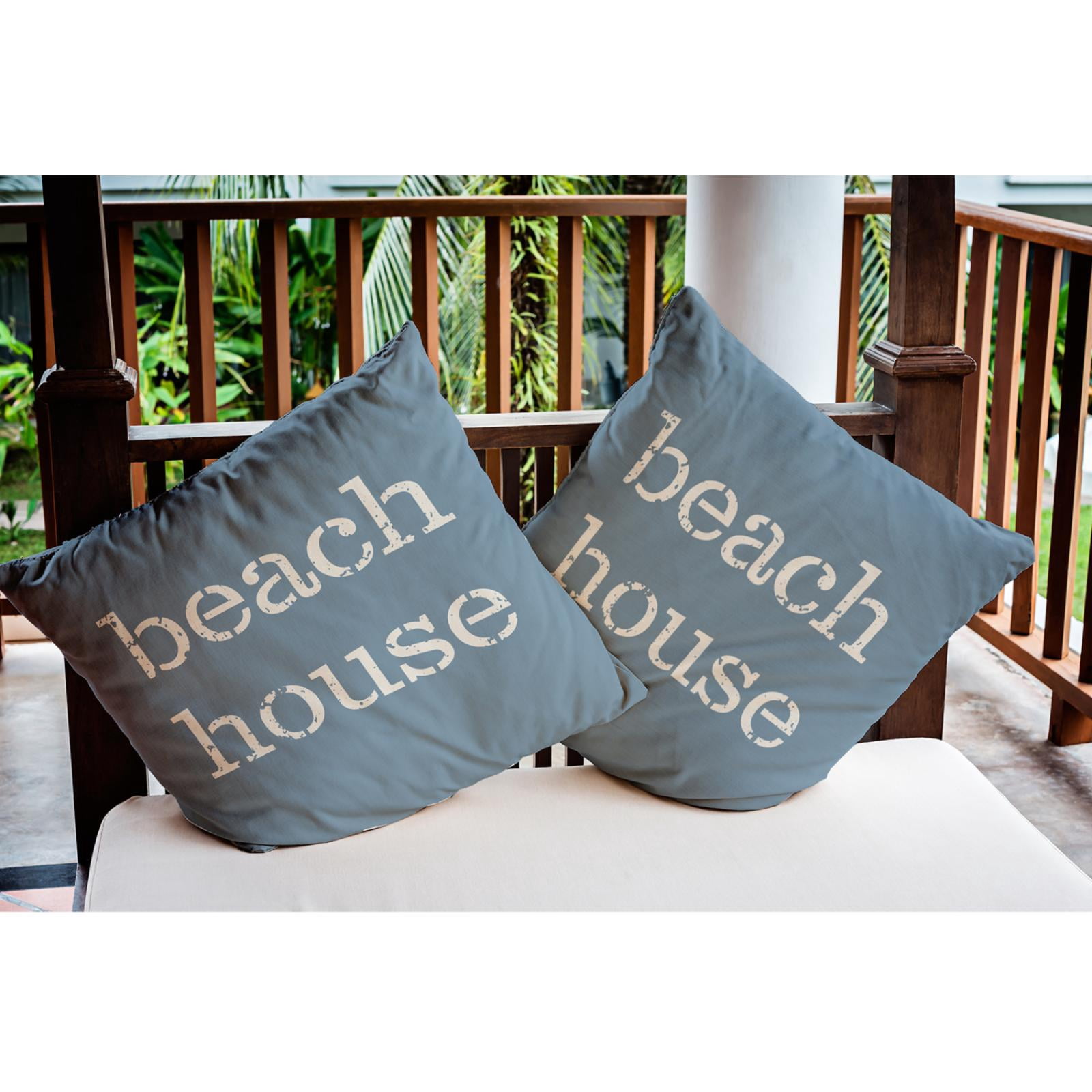 E by Design Beach House Nautical Indoor/Outdoor Throw Pillow