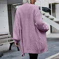 thumbnail image 4 of Lovskoo 2024 Long Cardigans for Women Trendy Long Sleeve Knitted Long Pattern Cardigan Sweater Coat Purple, 4 of 8