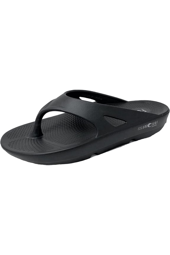 Island Surf Women's Wave II Flip Flop, Black, 8