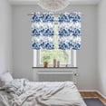 thumbnail image 4 of Blue Floral Kitchen Curtains Window Panels, Vintage Farmhouse Garden Flower Leaves Insulated Window Treatment Curtain, Grommet Curtains for Bedroom/Living Room/Bathroom, 2 Piece 27.5"Wx39"L, 4 of 8