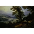 thumbnail image 2 of Joos de Momper the Younger 14x11 Gold Ornate Wood Frame and Double Matted Museum Art Print Titled - Mountain Road with Travelers (C. 1610-25), 2 of 4