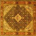 thumbnail image 1 of Ahgly Company Machine Washable Indoor Square Persian Yellow Traditional Area Rugs, 4' Square, 1 of 4