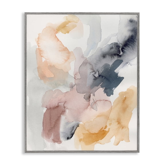 Stupell Industries Contemporary Watercolor Pastiche Muted Abstract Gray Framed Giclee Art, 11 x 14, by Victoria Barnes